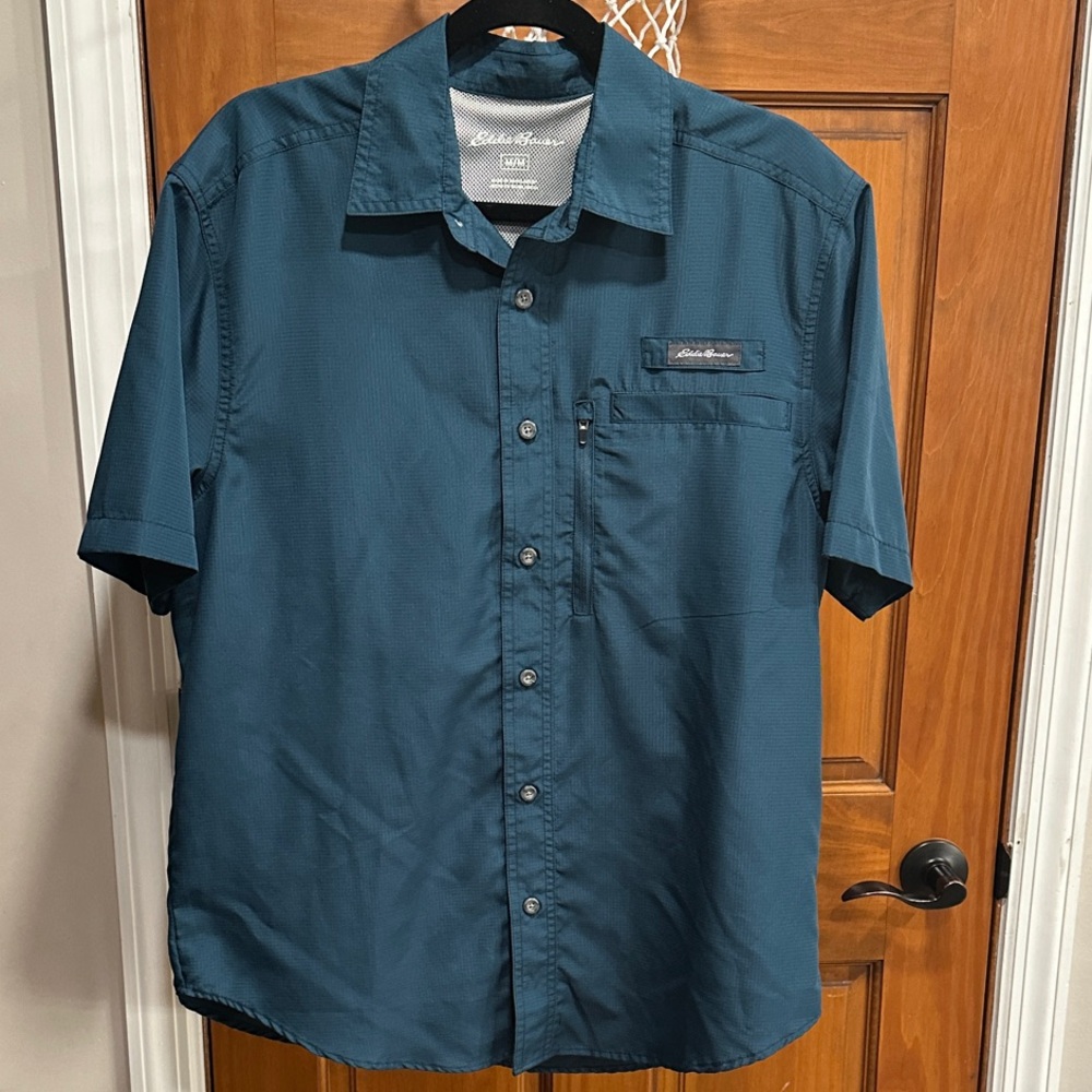 Eddie Bauer Men's Teal Button Down Shirt
